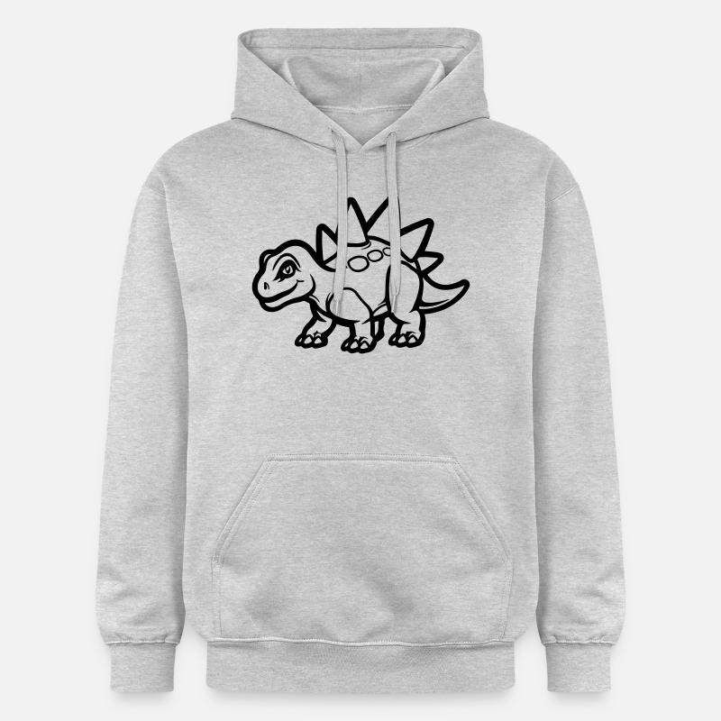 Bande dessinée de dinosaures - Sweat à capuche Softstyle® Gildan Unisexe - gris clair chiné