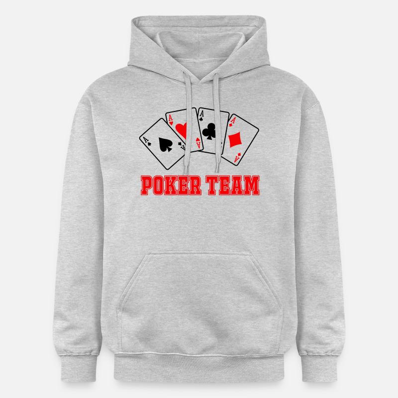 Équipe de poker - Sweat à capuche Softstyle® Gildan Unisexe - gris clair chiné