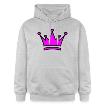 KRONE - Gildan Unisex Softstyle® Midweight Hoodie - Hellgrau meliert - Vorne - Liana (172cm) & Jaron (178cm)