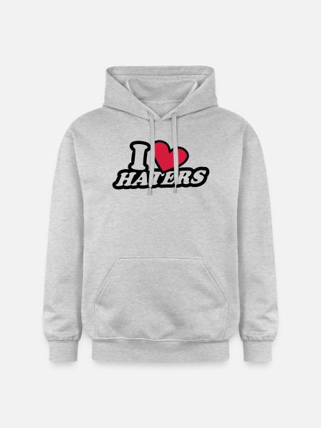 I Love Haters - Gildan Unisex Softstyle® Midweight Hoodie - Hellgrau meliert