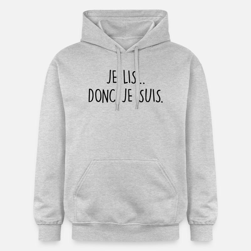 Je lis donc je suis - Sweat à capuche Softstyle® Gildan Unisexe - gris clair chiné