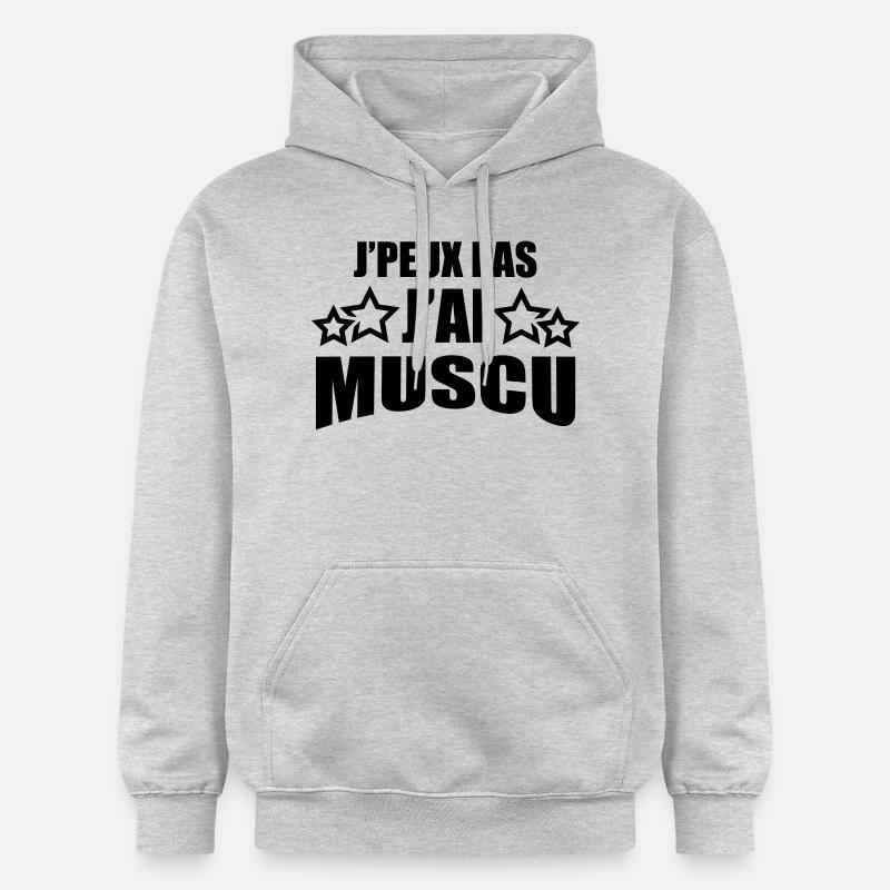 j'peux pas j'ai muscu - Sweat à capuche Softstyle® Gildan Unisexe - gris clair chiné