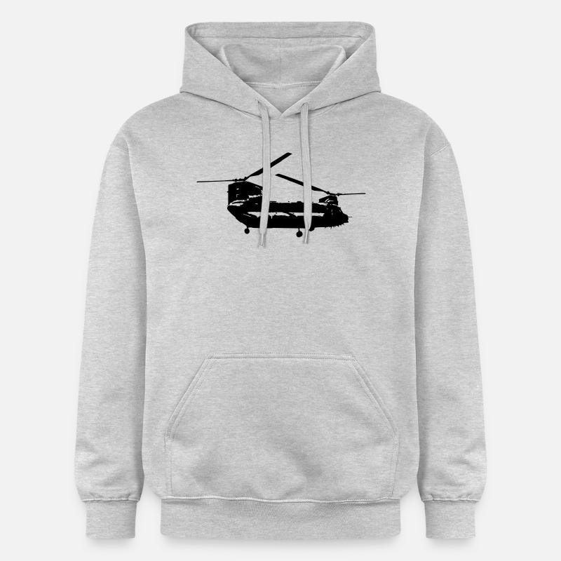 helicoptere_chinook - Sweat à capuche Softstyle® Gildan Unisexe - gris clair chiné