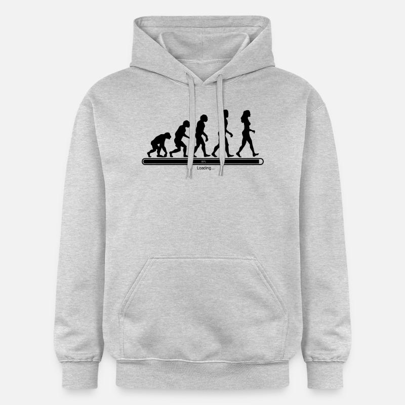 Evolution de l'humanité - Sweat à capuche Softstyle® Gildan Unisexe - gris clair chiné