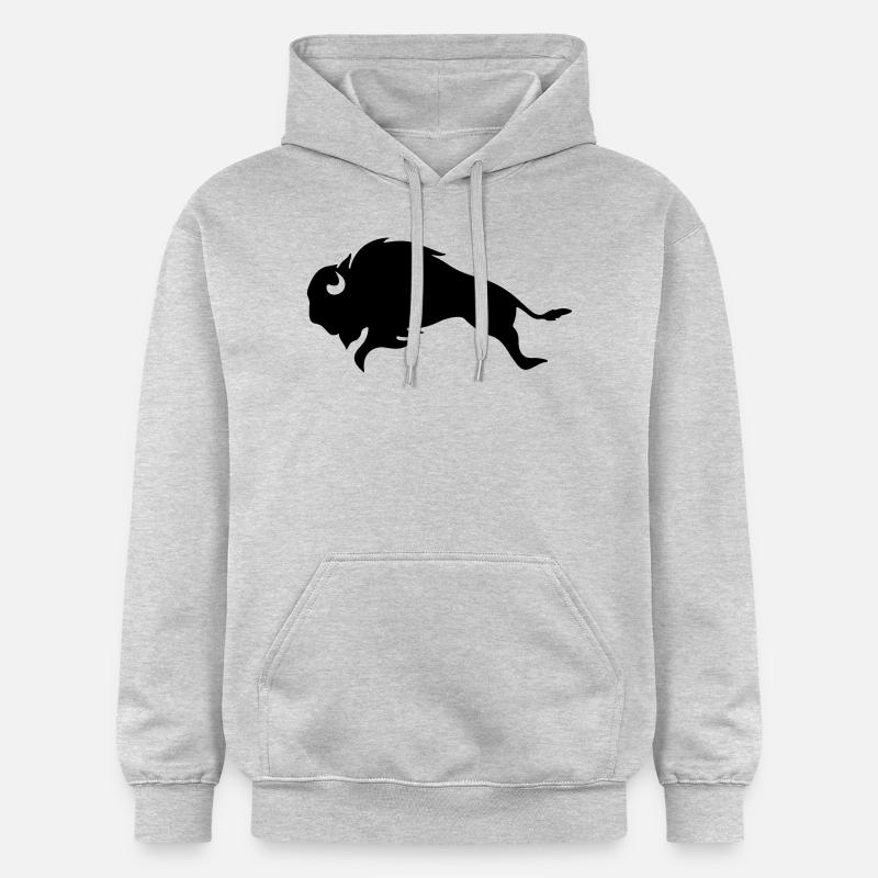 Black Bison BULL - Sweat à capuche Softstyle® Gildan Unisexe - gris clair chiné
