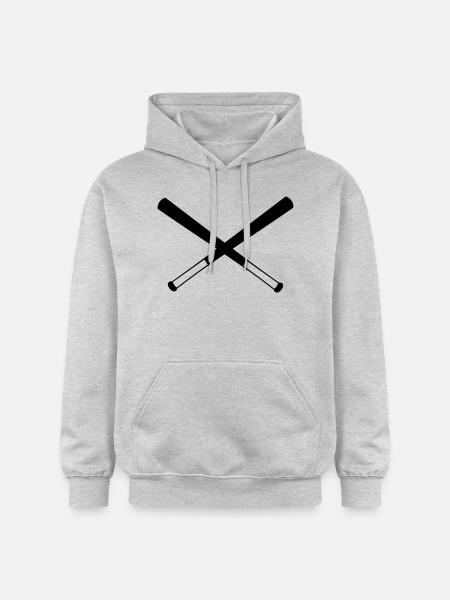 Baseball, basebollträn, baseball hjälm, brännboll - Gildan luvtröja unisex Softstyle® Midweight - ljusgråmelerad