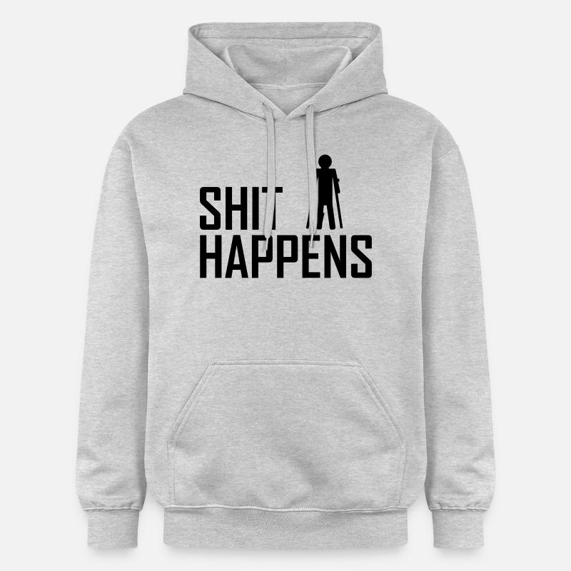 shit happens broken leg - Sweat à capuche Softstyle® Gildan Unisexe - gris clair chiné