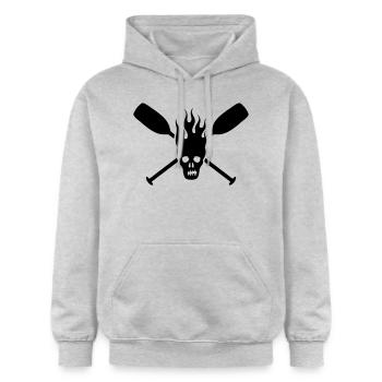 paddle skull - Sweat à capuche Softstyle® Gildan Unisexe - gris clair chiné - Devant - Liana (172cm) & Jaron (178cm)
