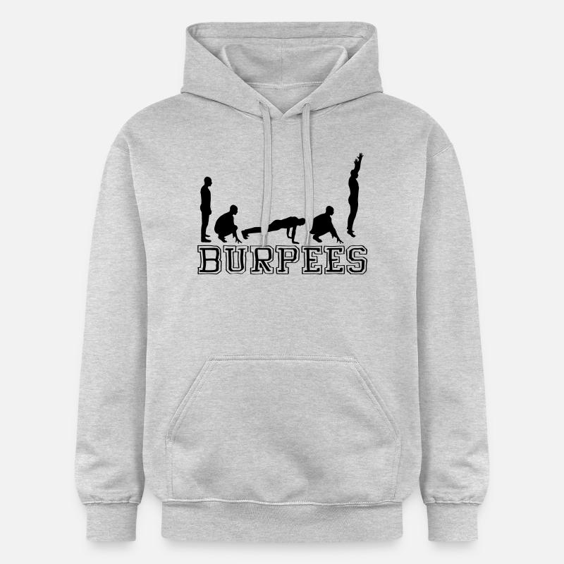 Burpees (Silhouette) - Sweat à capuche Softstyle® Gildan Unisexe - gris clair chiné