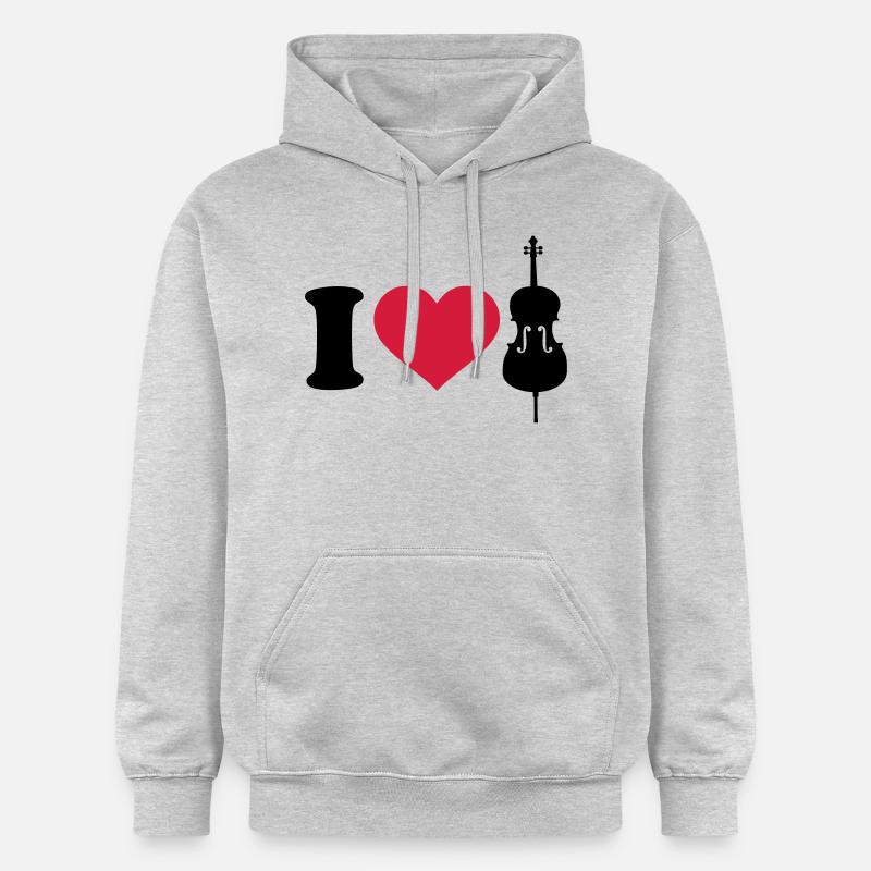 I love Violoncello - Sweat à capuche Softstyle® Gildan Unisexe - gris clair chiné