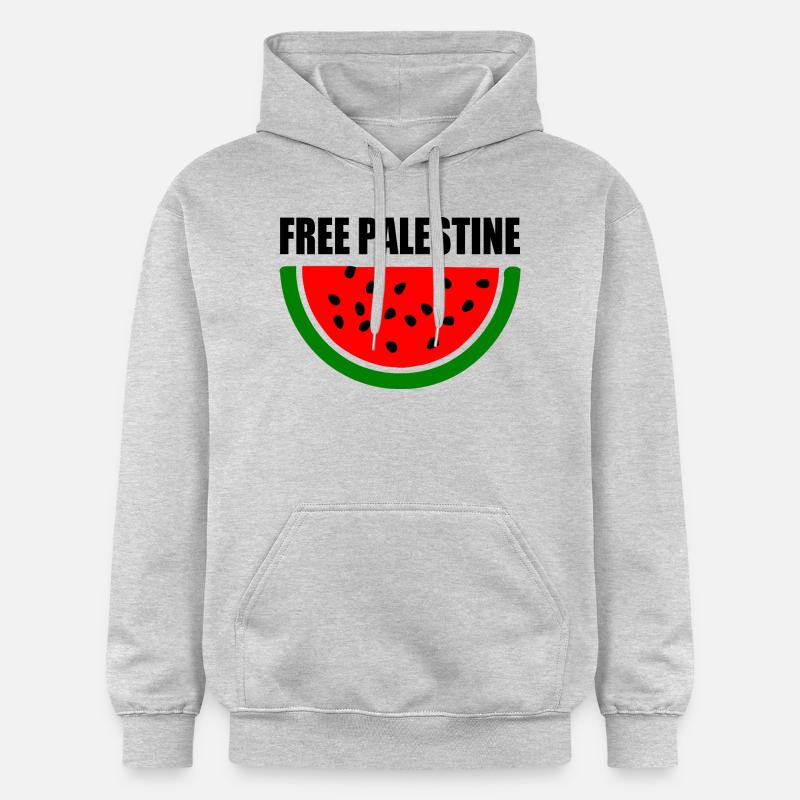 Free palestine Melon pastèque - Sweat à capuche Softstyle® Gildan Unisexe - gris clair chiné