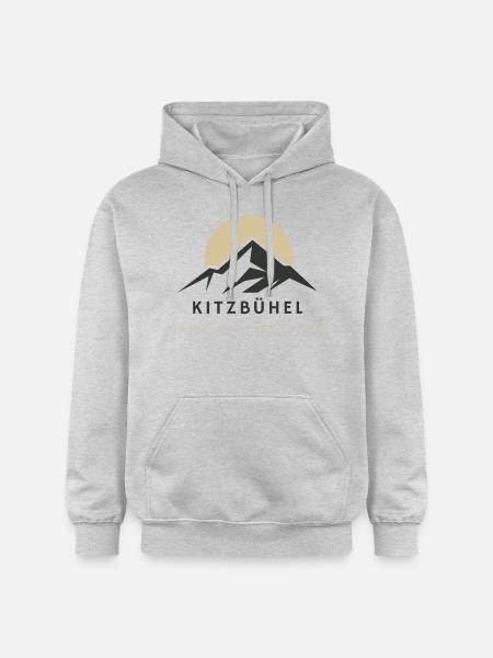 Minimalistisches Kitzbühel-Logo - Gildan Unisex Softstyle® Midweight Hoodie - Hellgrau meliert
