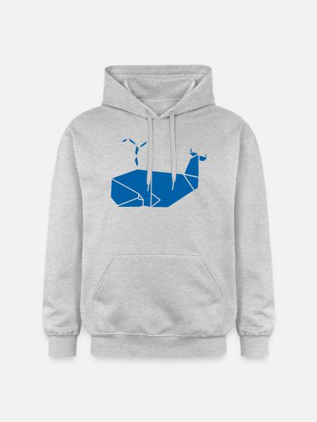 blue whale origami - Gildan Unisex Softstyle® Midweight Hoodie - light heather grey