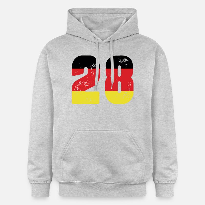 28 Numéro Jersey Allemagne - Sweat à capuche Softstyle® Gildan Unisexe - gris clair chiné