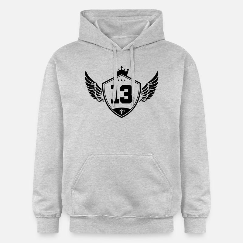 13 Couronne d’armoiries - Sweat à capuche Softstyle® Gildan Unisexe - gris clair chiné