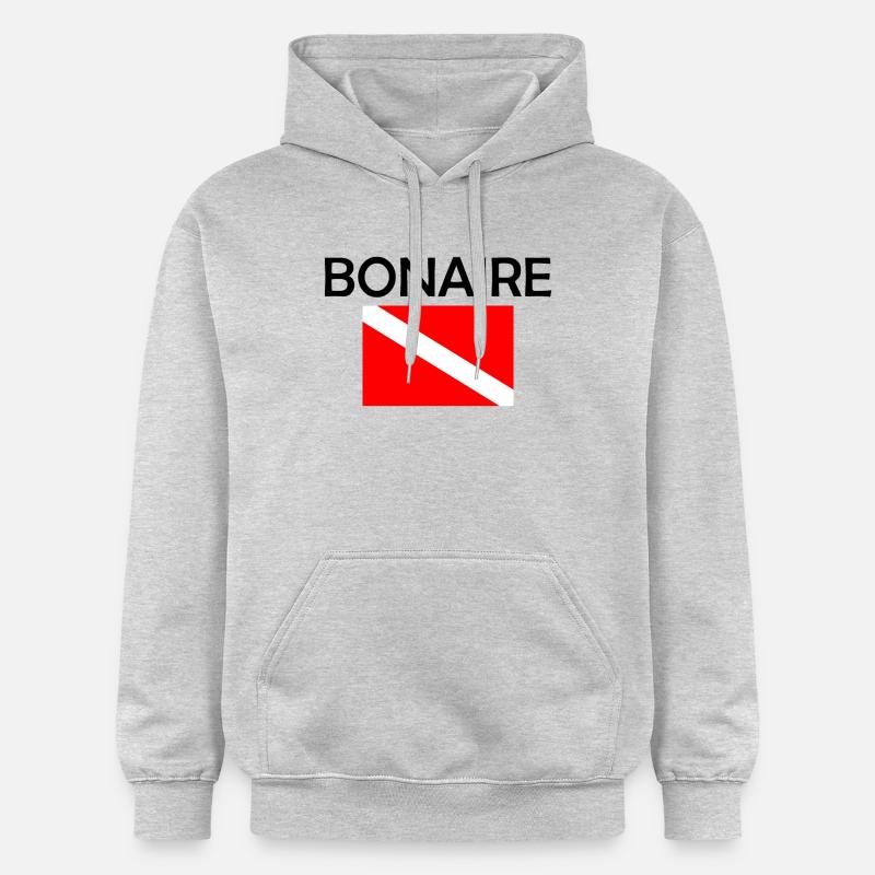 Drapeau de plongée Bonaire - Plongée sous-marine - Plongée sous-marine - Tauchen - Sweat à capuche Softstyle® Gildan Unisexe - gris clair chiné