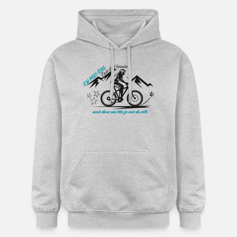 Je fais du vélo - Sweat à capuche Softstyle® Gildan Unisexe - gris clair chiné