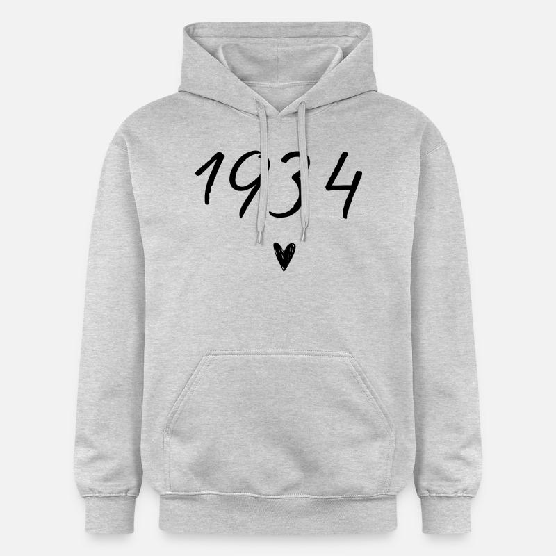 1934 coeur anniversaire - Sweat à capuche Softstyle® Gildan Unisexe - gris clair chiné