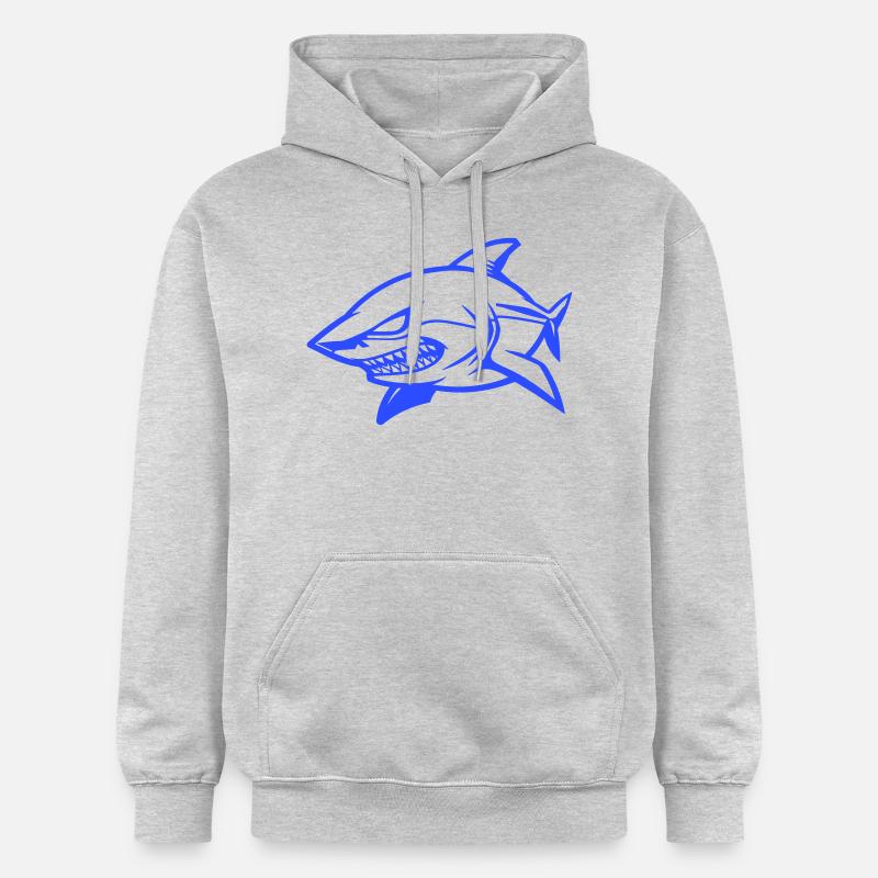 Bande dessinée requin - Sweat à capuche Softstyle® Gildan Unisexe - gris clair chiné