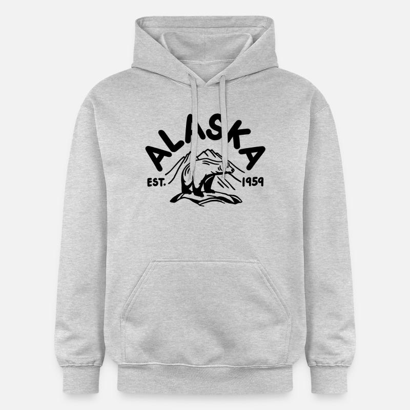 Ours de l’Alaska Est. 1959 - Sweat à capuche Softstyle® Gildan Unisexe - gris clair chiné