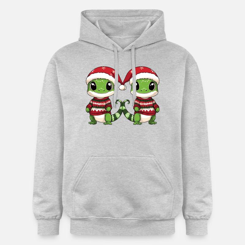 L’équipe de Noël Lizard - Sweat à capuche Softstyle® Gildan Unisexe - gris clair chiné