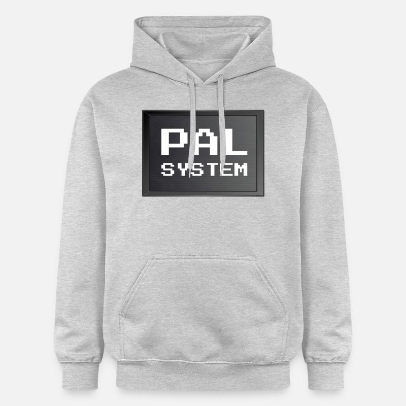 Retrogaming - PAL system - Sweat à capuche Softstyle® Gildan Unisexe - gris clair chiné