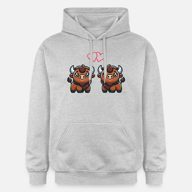 Bison Comic Love - Sweat à capuche Softstyle® Gildan Unisexe - gris clair chiné