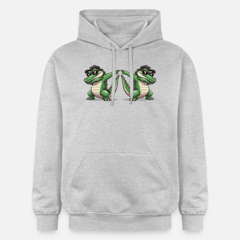 Crocodile Bande dessinée Dabbing 2 - Sweat à capuche Softstyle® Gildan Unisexe - gris clair chiné