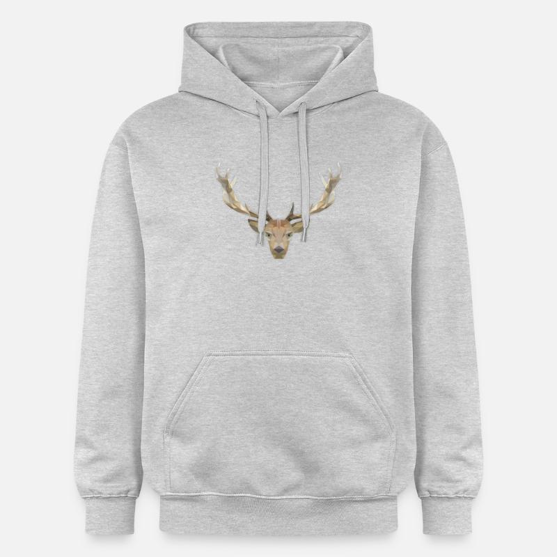 LowPoly "cerf" - Sweat à capuche Softstyle® Gildan Unisexe - gris clair chiné