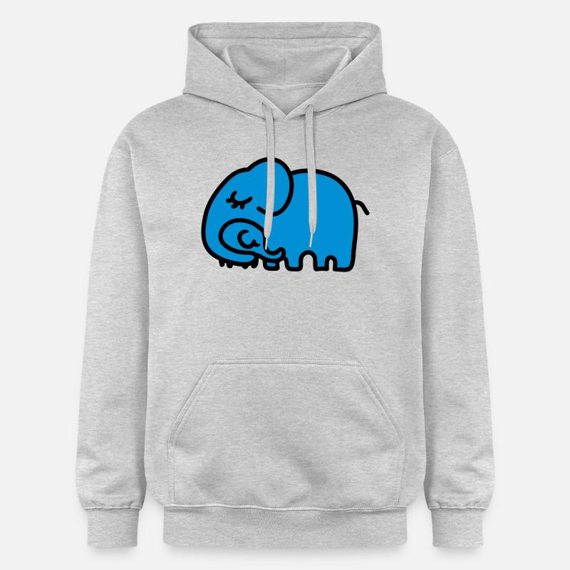 Mère - éléphant des enfants - Sweat à capuche Softstyle® Gildan Unisexe - gris clair chiné
