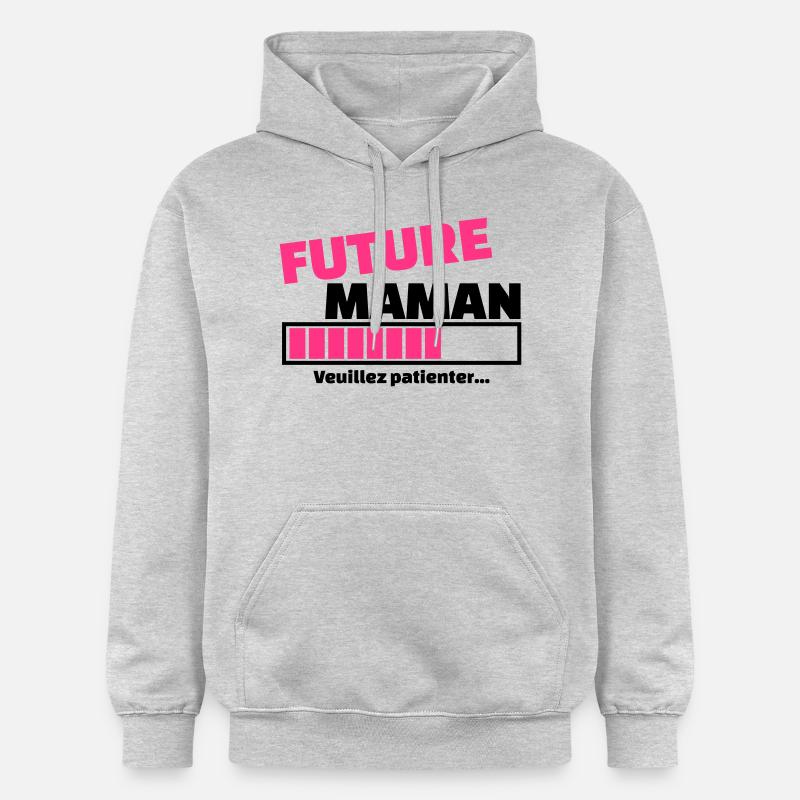 future maman veuillez patienter - Sweat à capuche Softstyle® Gildan Unisexe - gris clair chiné