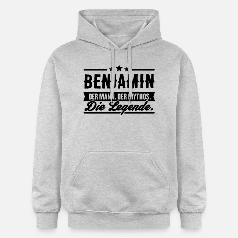 Man Myth Legend Benjamin - Sweat à capuche Softstyle® Gildan Unisexe - gris clair chiné