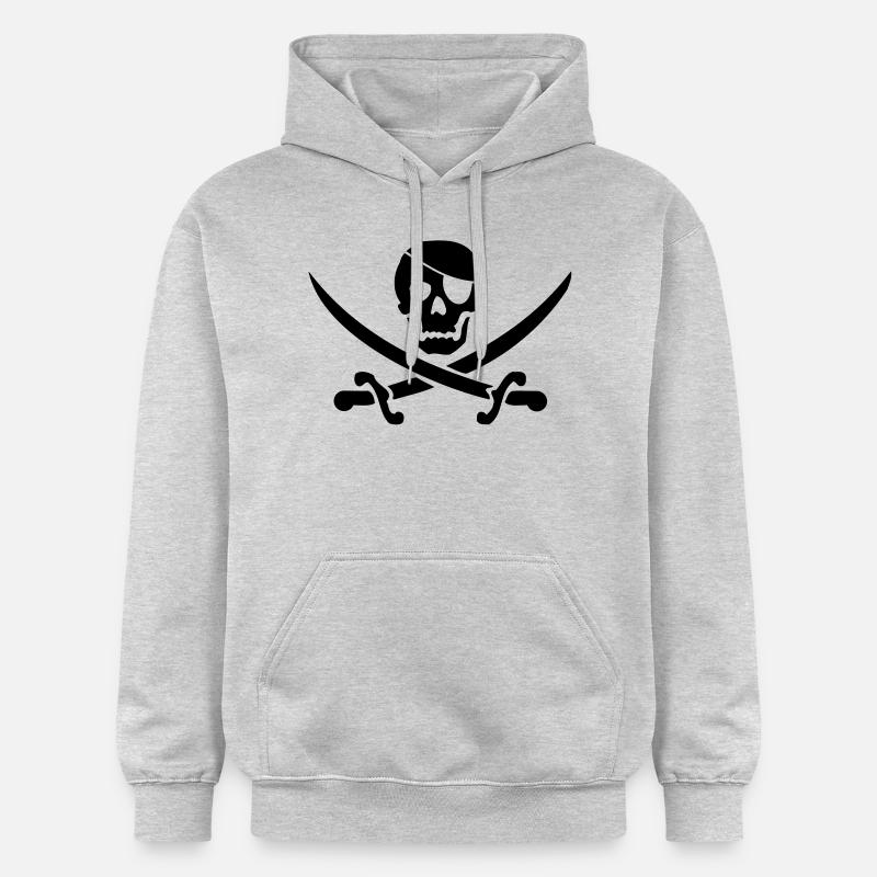 Pirate pavillon noir - Sweat à capuche Softstyle® Gildan Unisexe - gris clair chiné