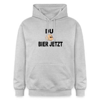 Bier jetzt - Gildan Unisex Softstyle® Midweight Hoodie - Hellgrau meliert - Vorne - Liana (172cm) & Jaron (178cm)