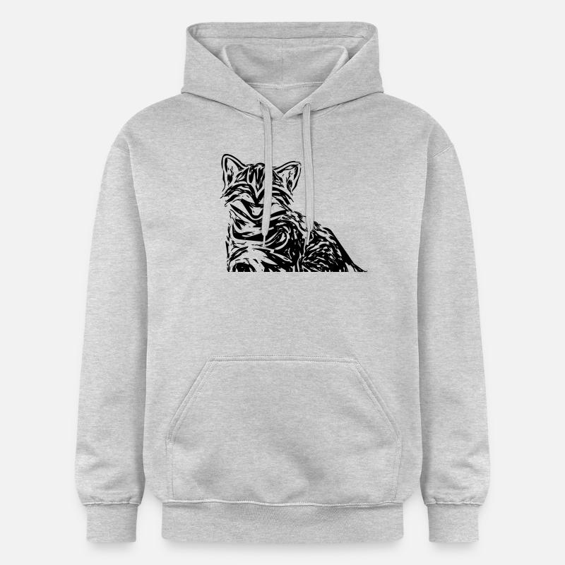 Katze - Gildan Unisex Softstyle® Midweight Hoodie - Hellgrau meliert