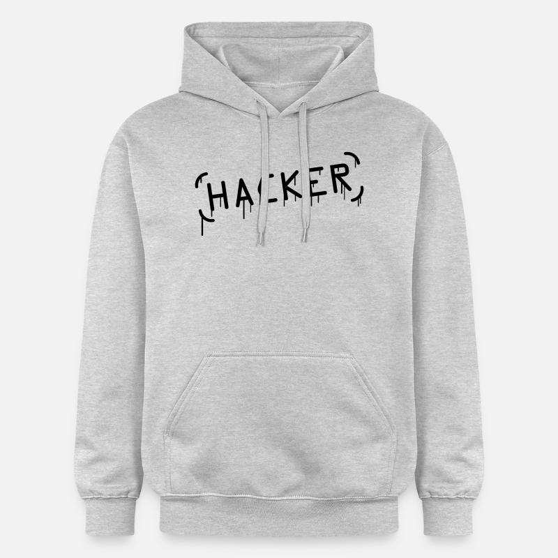 Hacker Graffiti - Sweat à capuche Softstyle® Gildan Unisexe - gris clair chiné