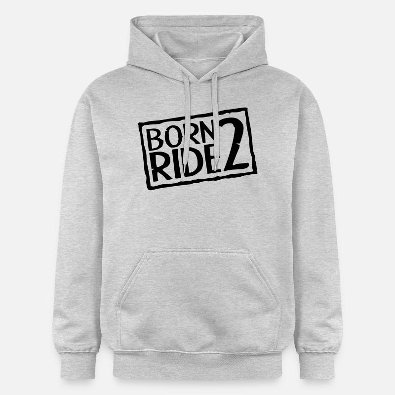 Born 2 Ride - Sweat à capuche Softstyle® Gildan Unisexe - gris clair chiné