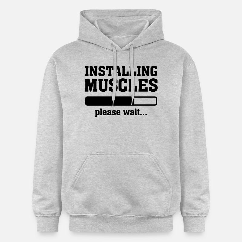 Installing Muscles - Sweat à capuche Softstyle® Gildan Unisexe - gris clair chiné