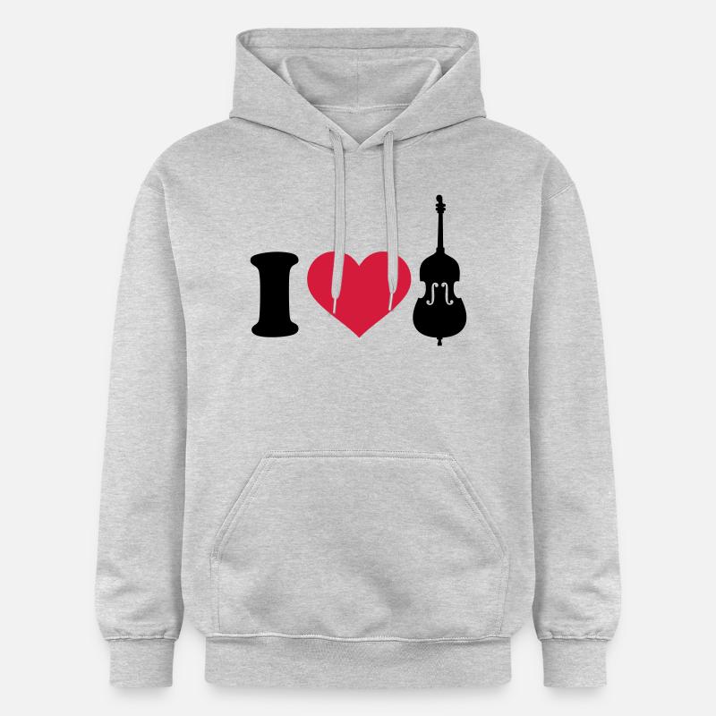 Kontrabass - Gildan Unisex Softstyle® Midweight Hoodie - Hellgrau meliert