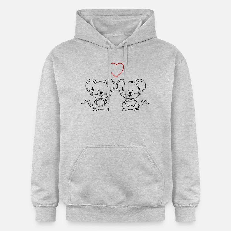 Souris amoureuses 2 - Sweat à capuche Softstyle® Gildan Unisexe - gris clair chiné