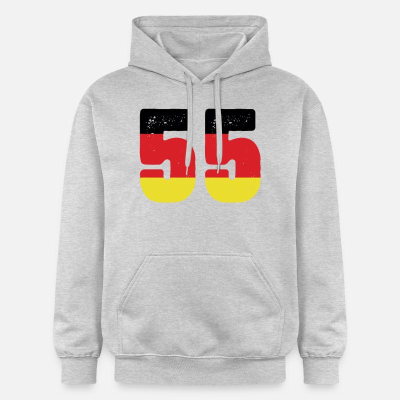 55 Numéro Jersey Allemagne - Sweat à capuche Softstyle® Gildan Unisexe - gris clair chiné
