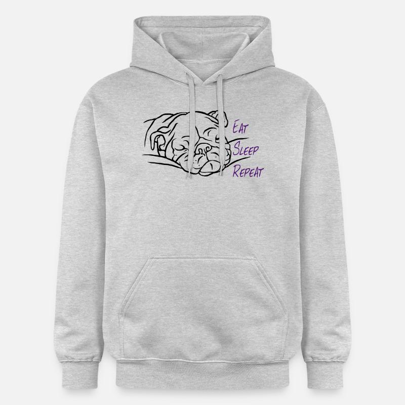 Manger dormir répéter - Sweat à capuche Softstyle® Gildan Unisexe - gris clair chiné