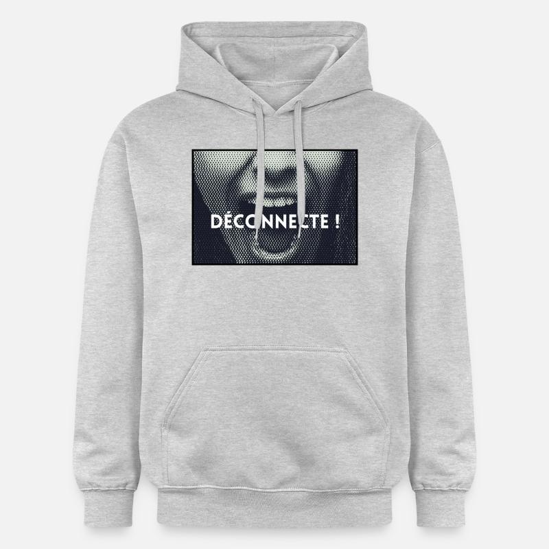 Message - Déconnecte ! - Sweat à capuche Softstyle® Gildan Unisexe - gris clair chiné