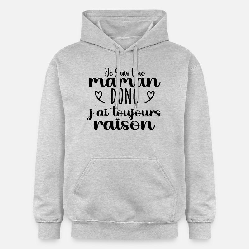 Toujours raison maman cadeau - Sweat à capuche Softstyle® Gildan Unisexe - gris clair chiné