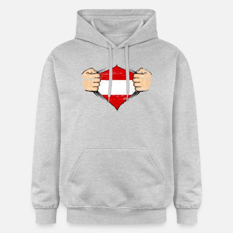 Design du drapeau autrichien utilisé - Sweat à capuche Softstyle® Gildan Unisexe - gris clair chiné