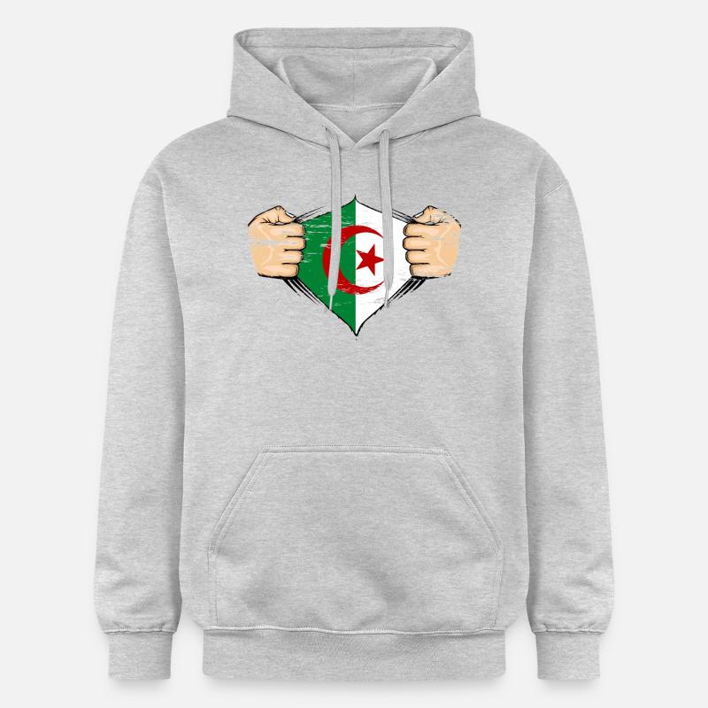 Drapeau de l’Algérie utilisé - Sweat à capuche Softstyle® Gildan Unisexe - gris clair chiné