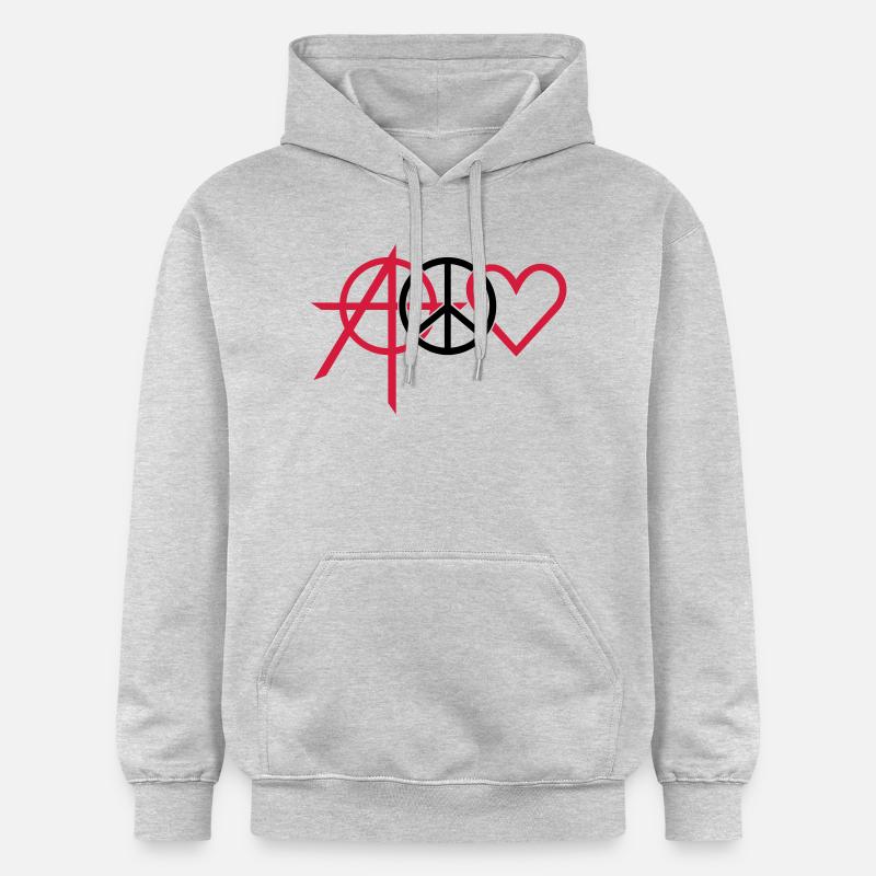 anarchy peace love (2c) - Sweat à capuche Softstyle® Gildan Unisexe - gris clair chiné