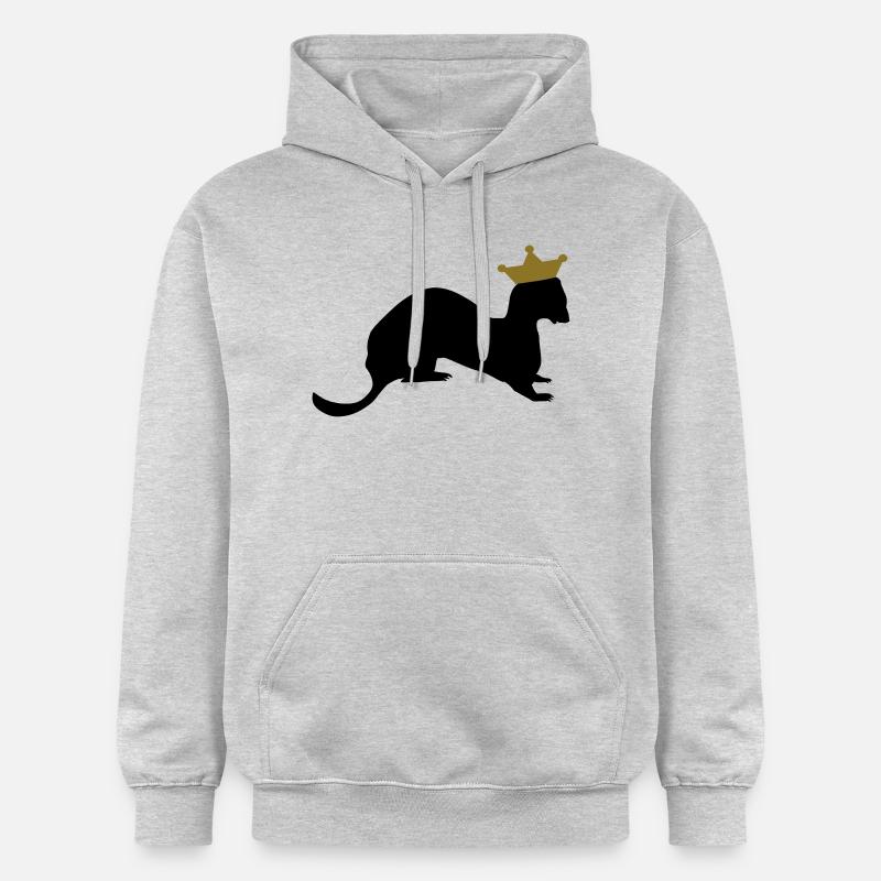 belette roi / king weasel (2c) - Sweat à capuche Softstyle® Gildan Unisexe - gris clair chiné
