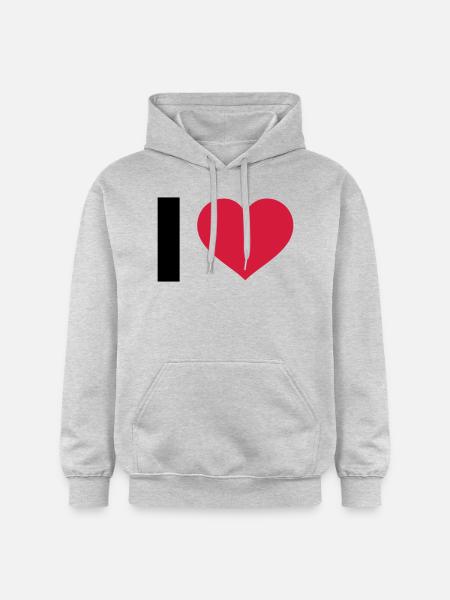 I LOVE - Sweat à capuche Softstyle® Gildan Unisexe - gris clair chiné