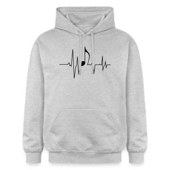 Fréquence musicale - Sweat à capuche Softstyle® Gildan Unisexe - gris clair chiné - Devant - Liana (172cm) & Jaron (178cm)